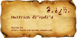 Helfrich Árpád névjegykártya